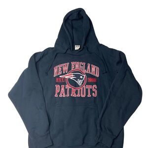Navy Blue Hoodie with Built-in Hood and Graphic Print